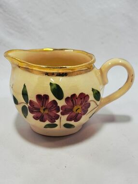 Wade Hand Painted Floral Mini Creamer Gold Trim Hand Made England Shabby Style